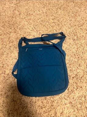 lug Quilted Crossbody Bag in Teal Blue